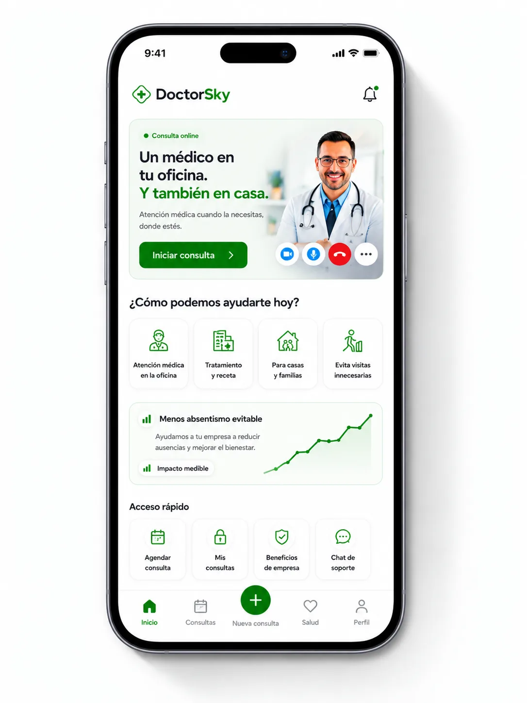 Aplicación DoctorSky en el teléfono
